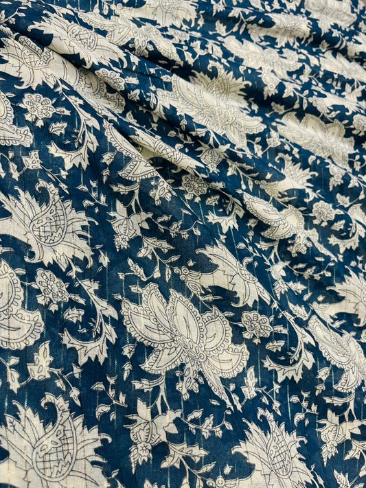 Indigo Lurax Floral Print Cambric Cotton