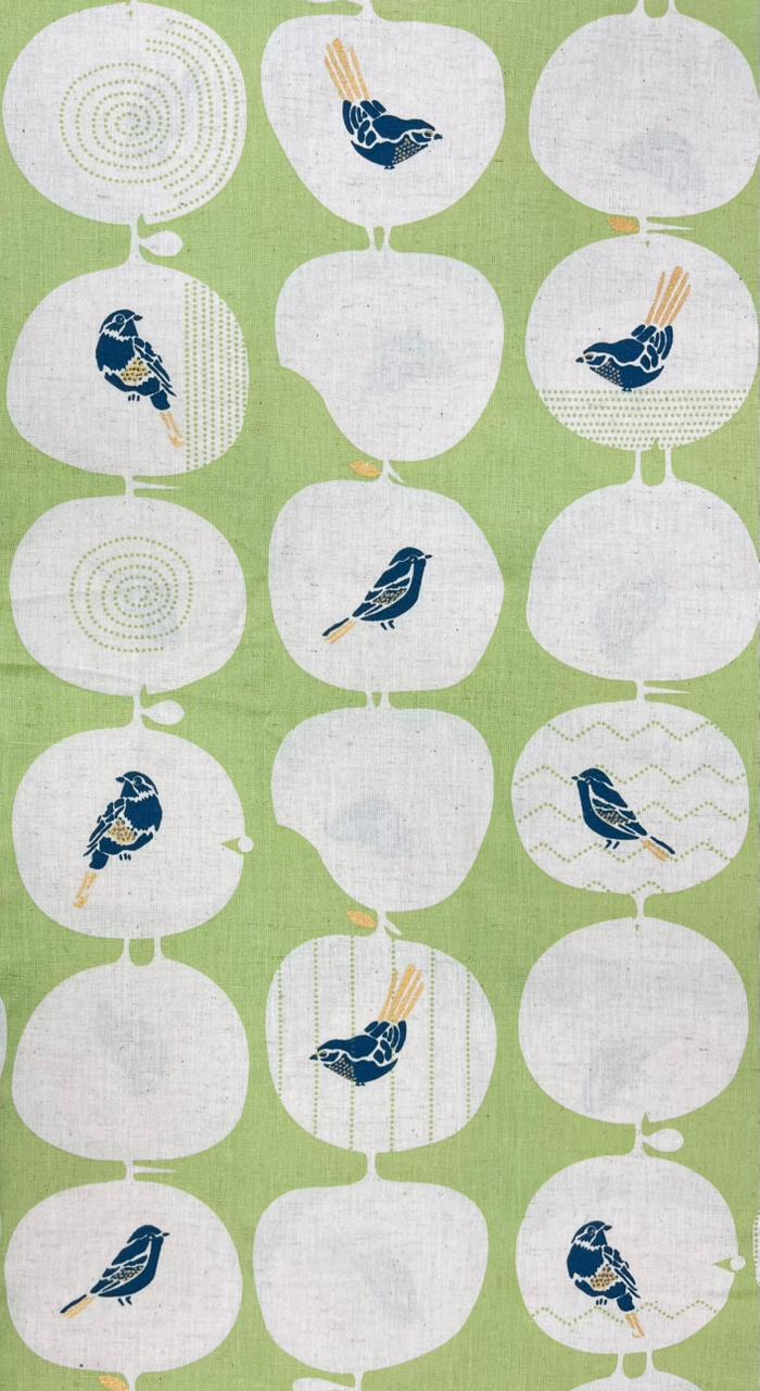 Green Bird Print Pure Cotton Fabric