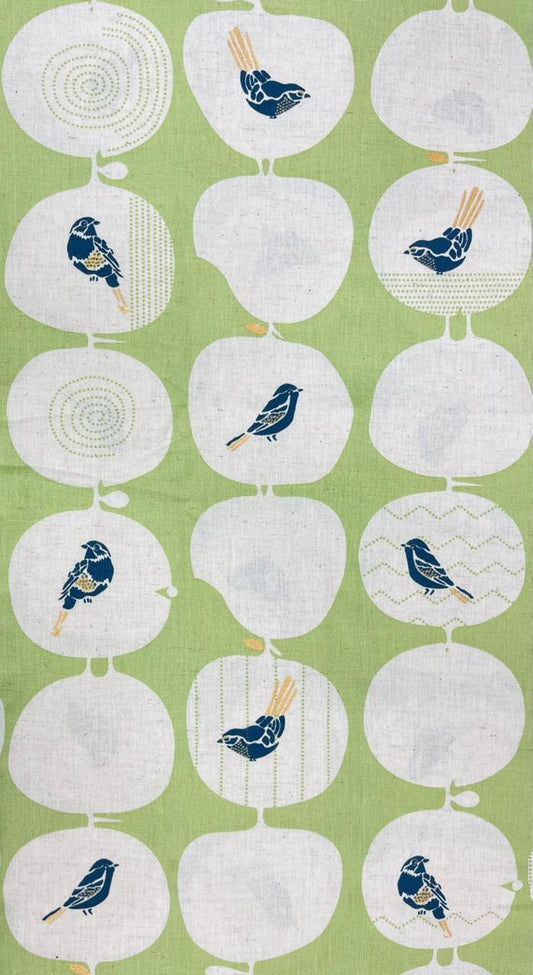 Green Bird Print Pure Cotton Fabric