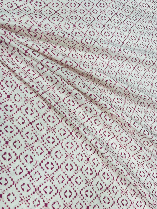 Pink Geometric Soft Rayon Fabric