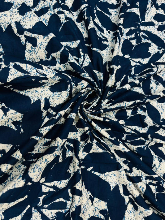 Blue Abstract Pure Cotton Fabric
