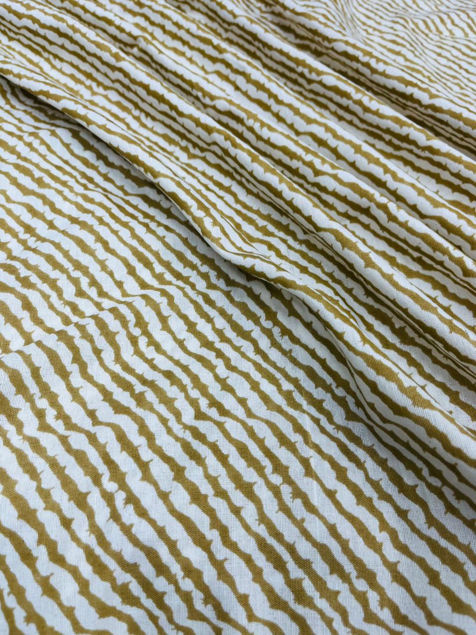 Mustard Stripe Pure Cotton Fabric