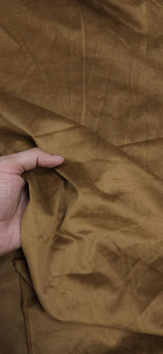 Cocoa Brown Imported Velvet Fabric