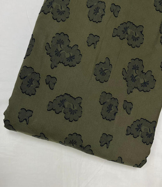 Olive Heritage Buti Pure Cotton Fabric