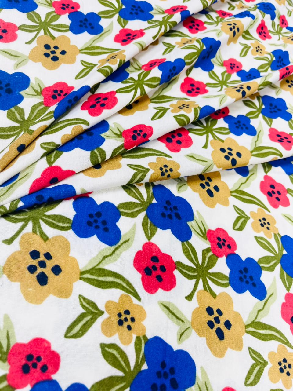 Spring Garden Floral Pure Cotton Fabric