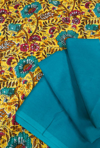 Mustard Vintage Floral Cotton Suit Set