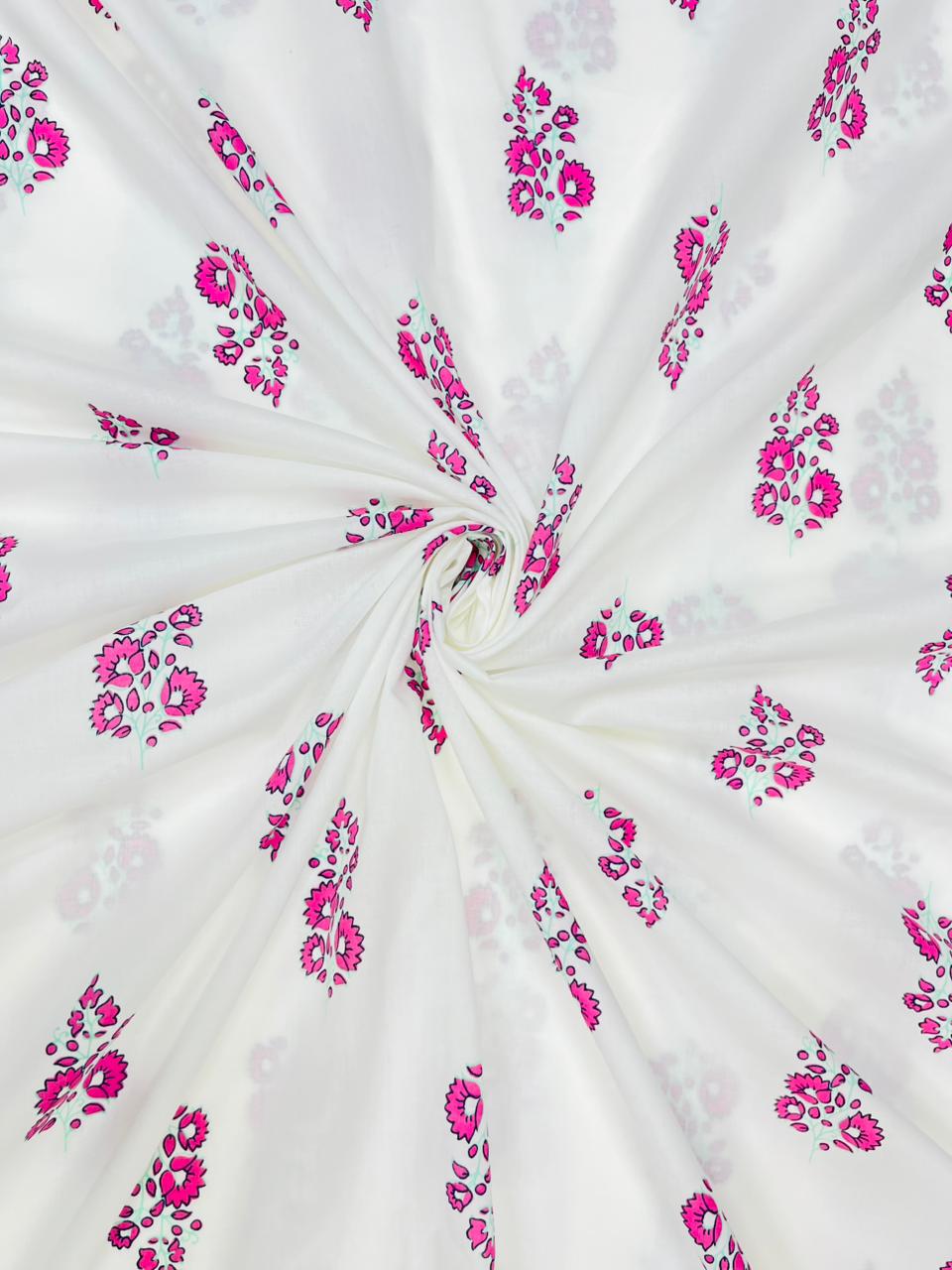 Pink Buti Print Cambric Cotton