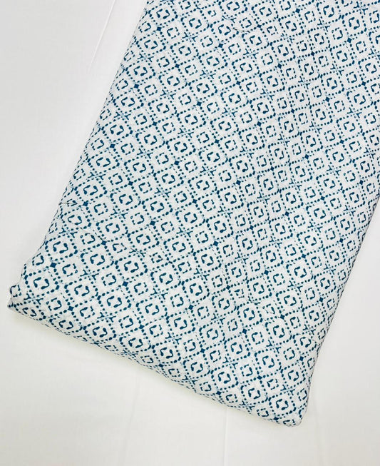 Indigo Tile Classic Rayon Fabric