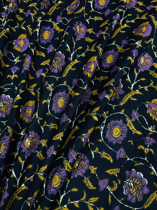 Violet Bloom Print Cambric Cotton