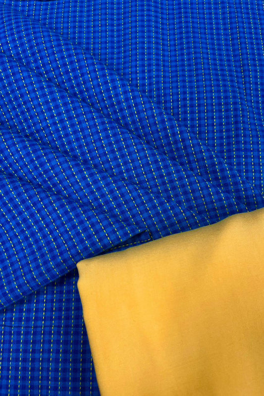 Royal Blue Minimal Stripe Cotton Suit Set