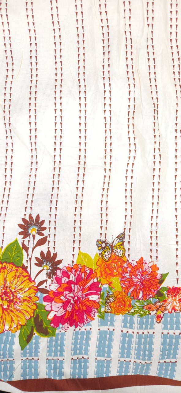 Floral Border Ethnic Fusion Rayon