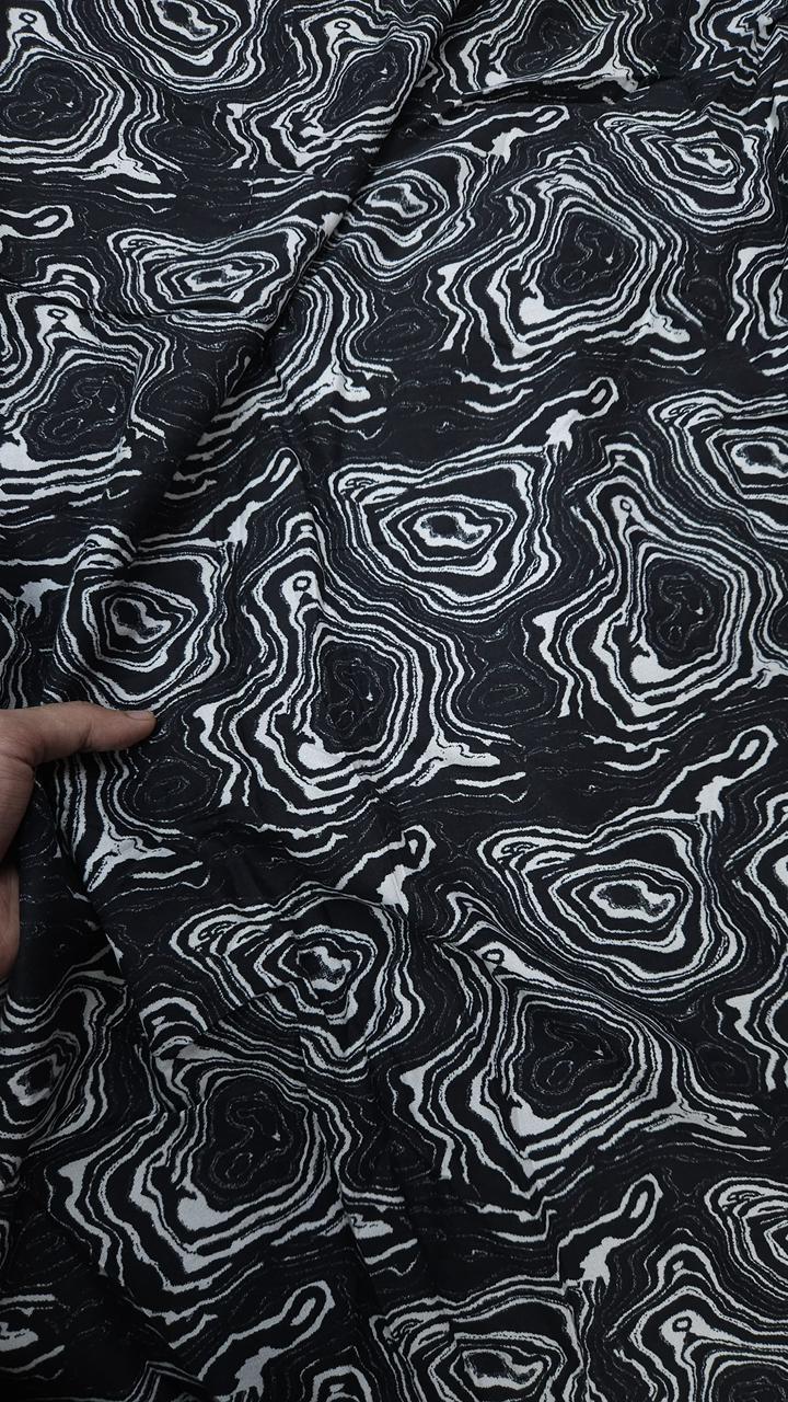 . Midnight Marble Abstract Rayon