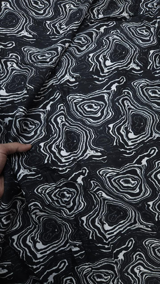 . Midnight Marble Abstract Rayon