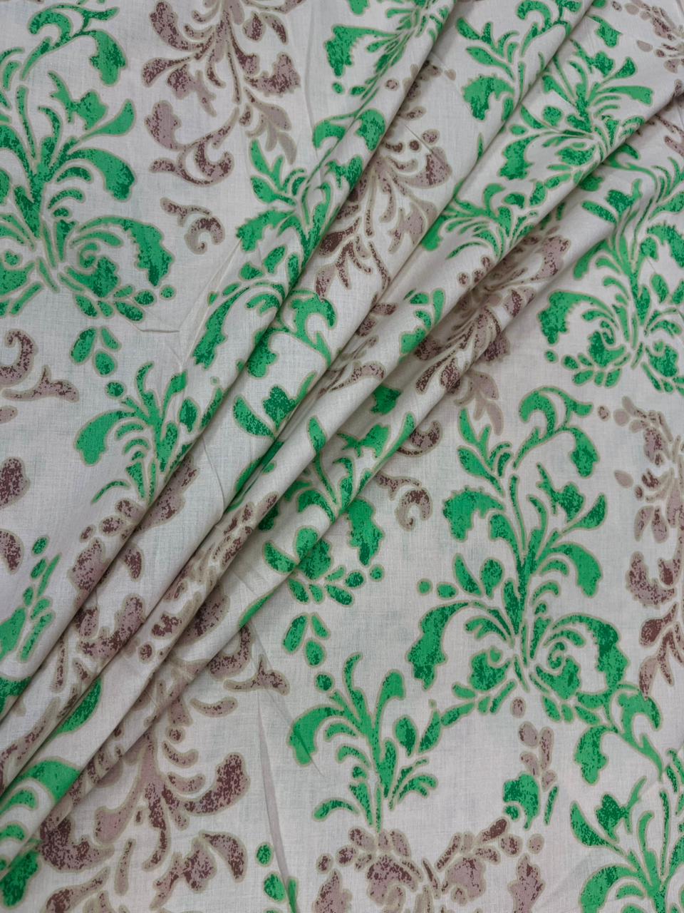 Off White Ethnic Print Muslin Fabric
