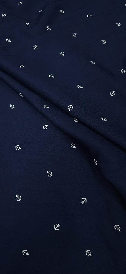 Navy Anchor Minimal Rayon