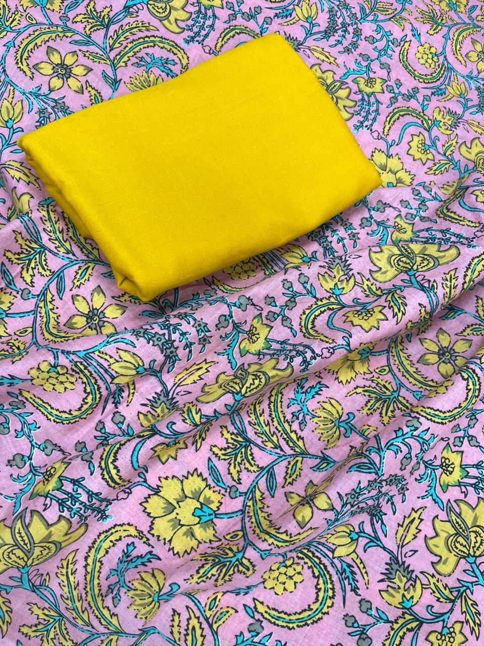 Pastel Garden Floral Cotton Suit Set