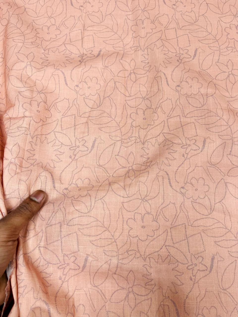Peach Blossom Garden Cotton Poplin