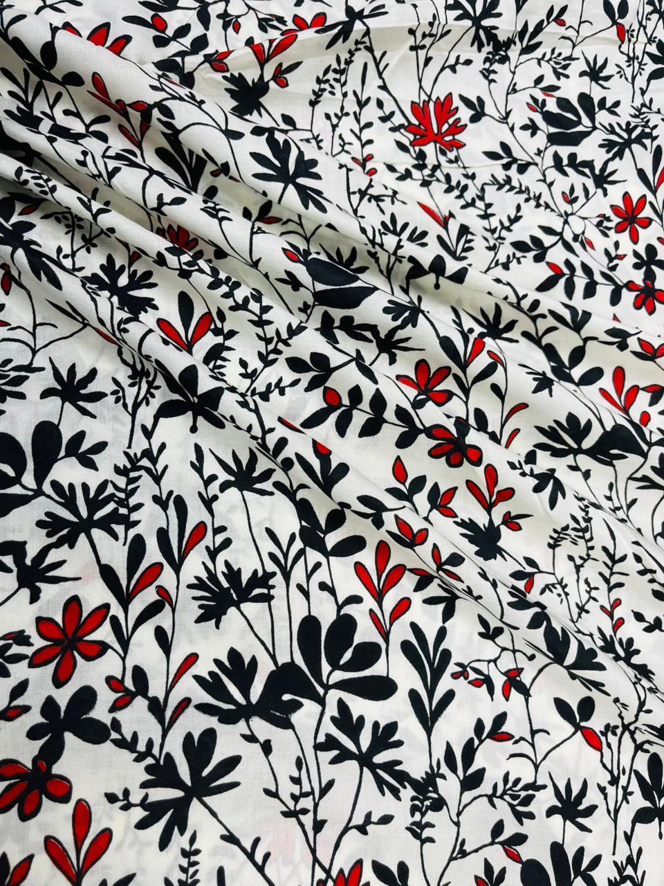 Monochrome Floral Fusion Rayon