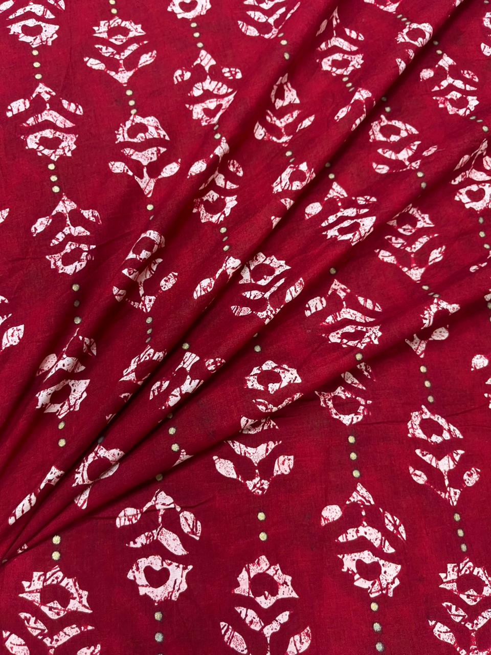 Rust Ikat Print Cambric Cotton