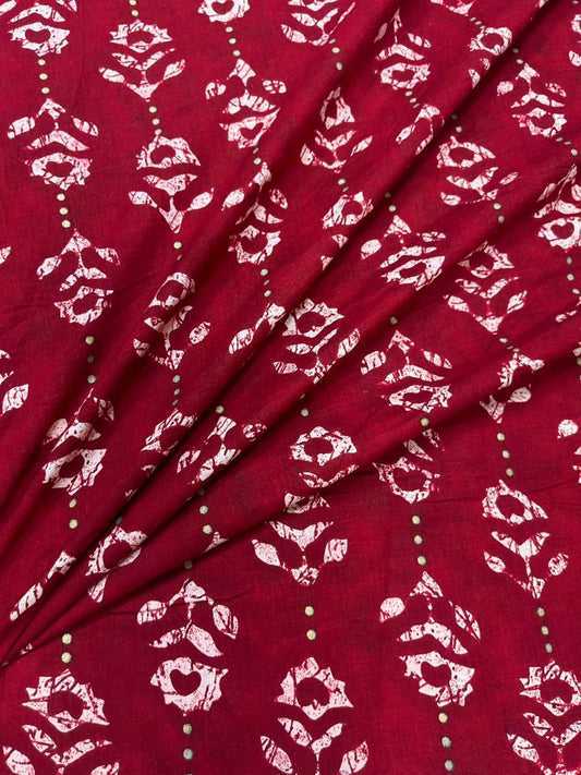Rust Ikat Print Cambric Cotton