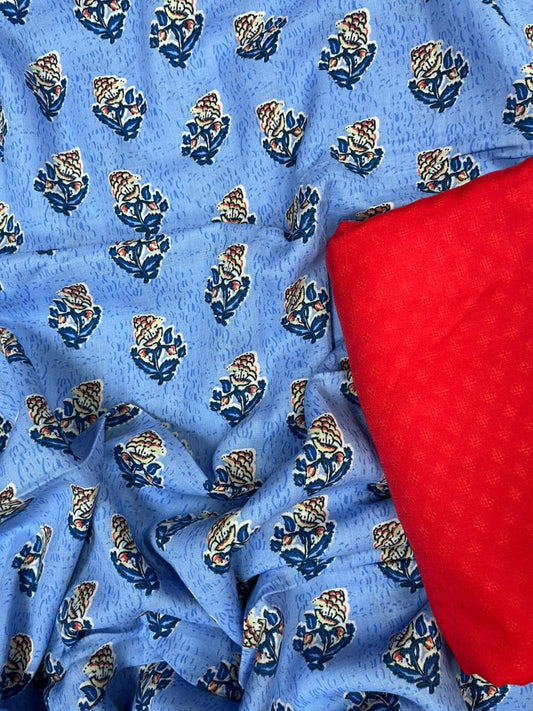 Azure Garden Premium Cotton Suit Set