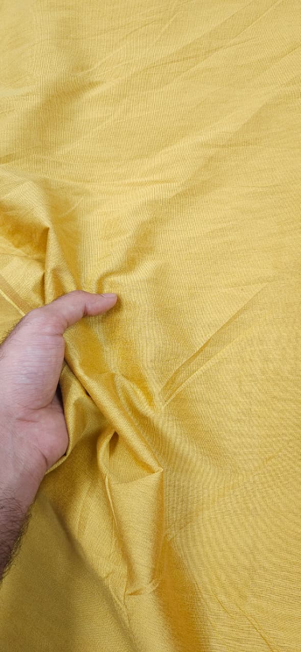 Honey Mustard Cotton Silk Fabric