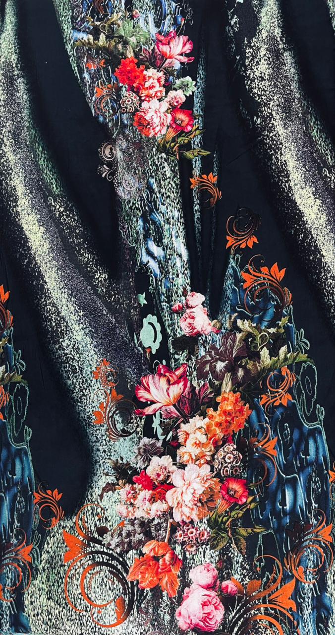 Midnight Garden Rayon Fabric