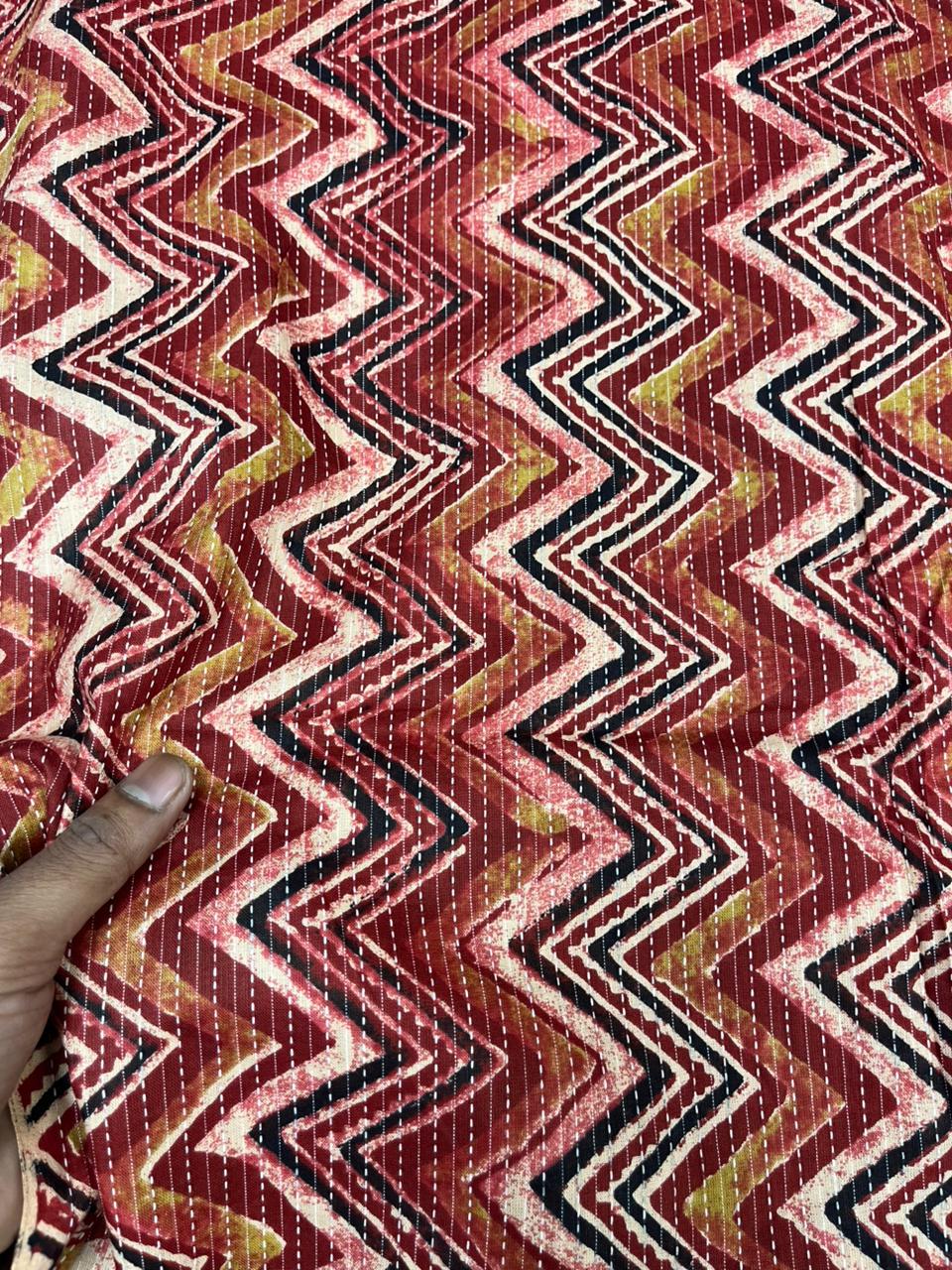 Crimson Wave Cambric Print
