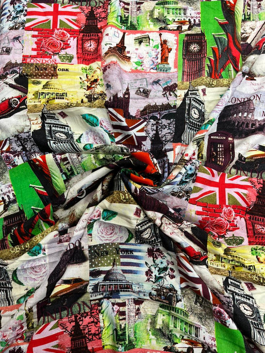 London Diaries Rayon Fabric
