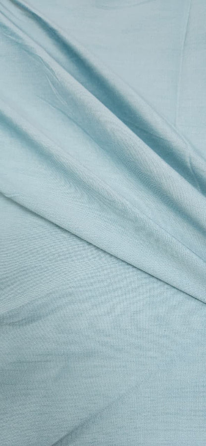 Ice Blue Cotton Silk Fabric
