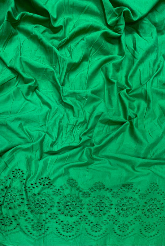 Emerald Border Chicken Cotton Fabric