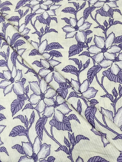 Lavender Floral Kantha Cambric Cotton