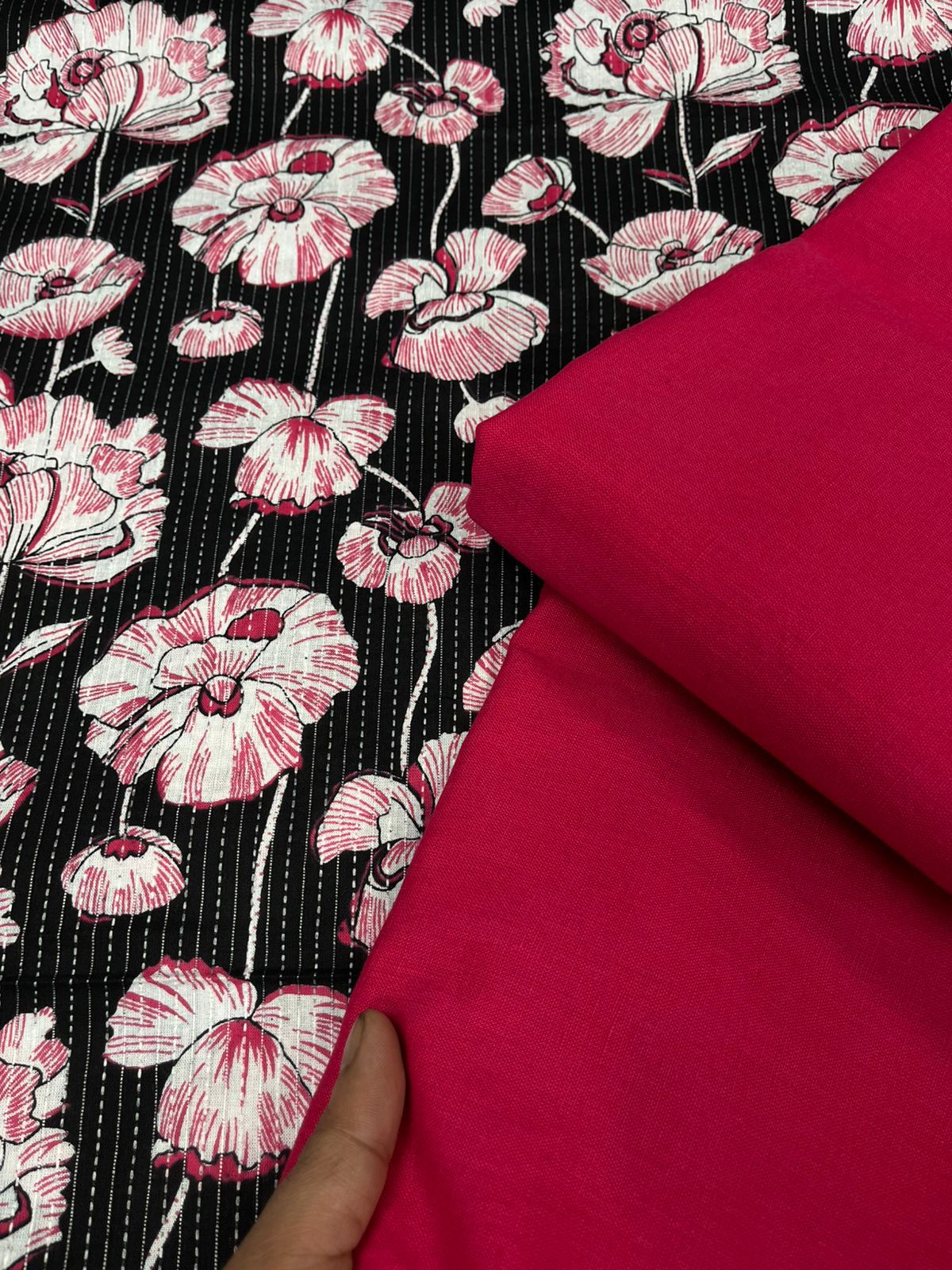Noir Pink Floral Cotton Suit Set