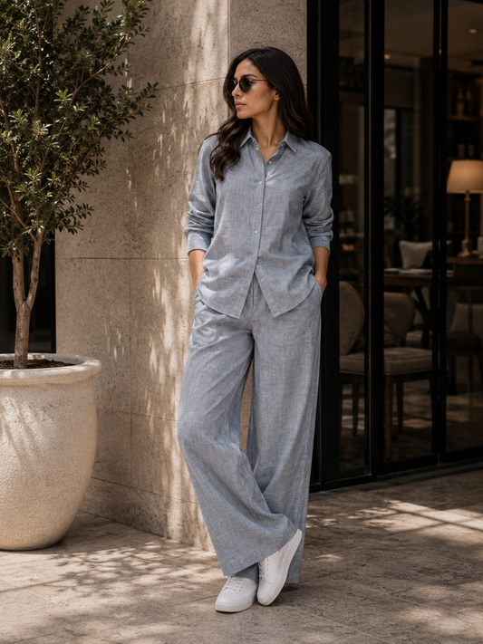 Light Grey Cotton Denim Fabric
