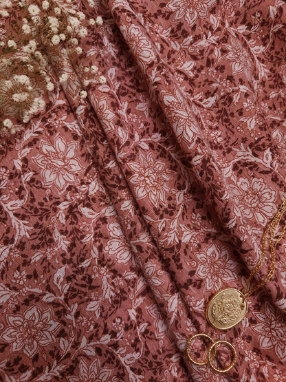 Vintage Rose Linen Blend Fabric