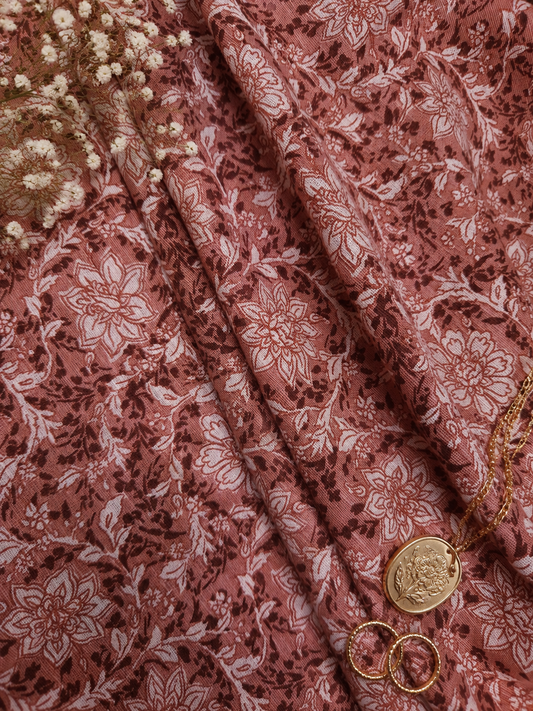 Vintage Rose Linen Blend Fabric
