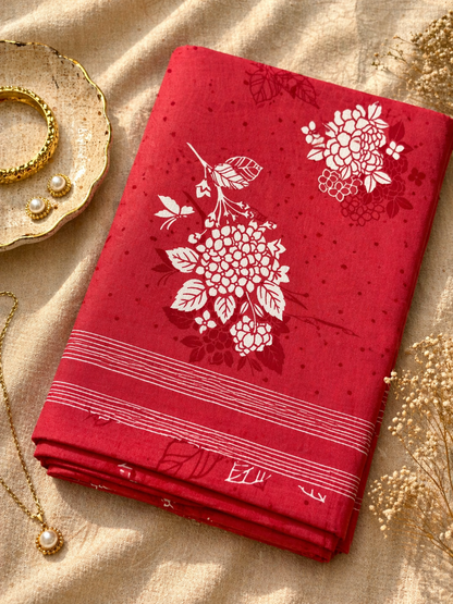 Rose Pink Floral Print Cotton Fabric