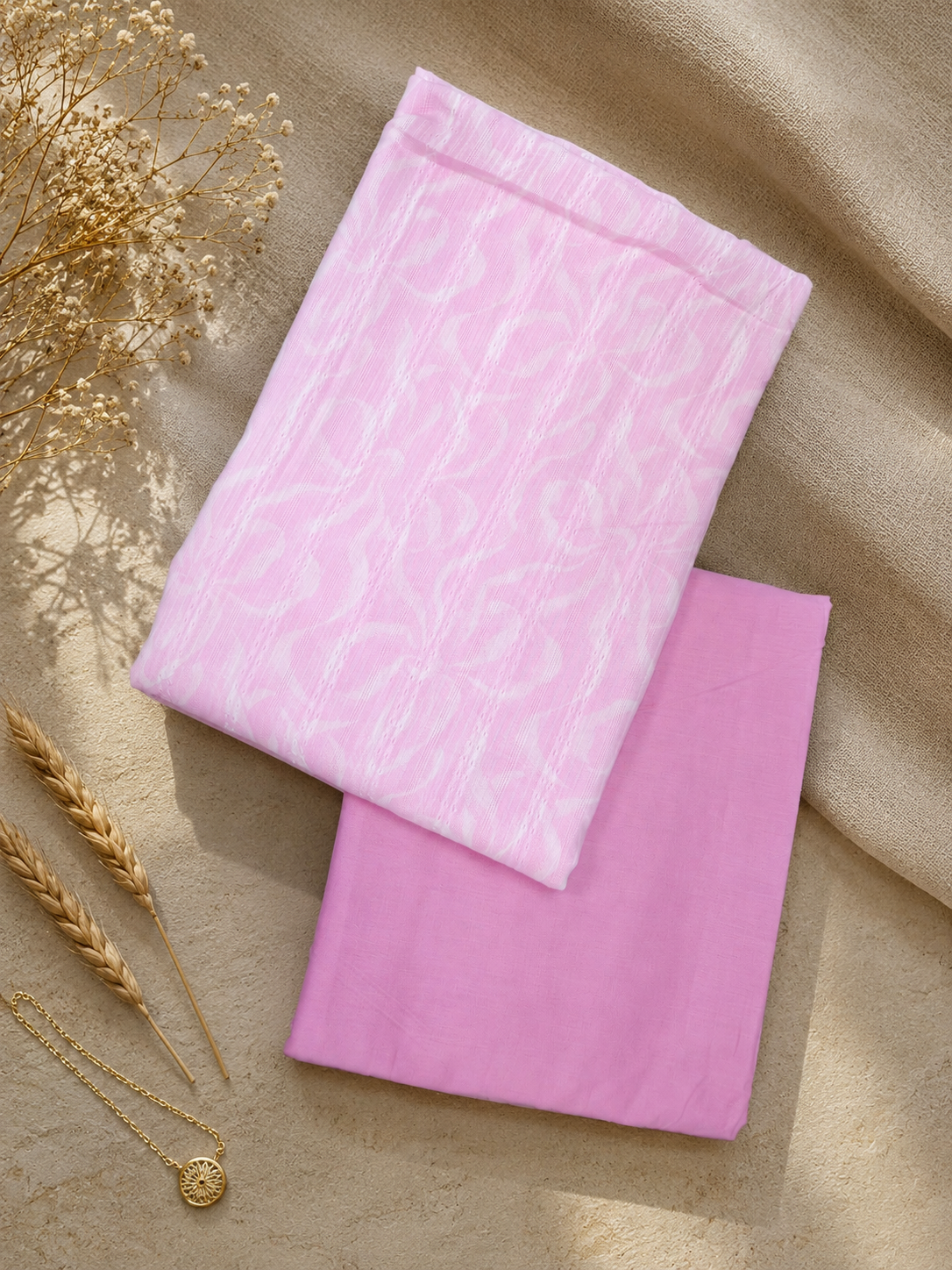 Pastel Pink Cotton Suit Set