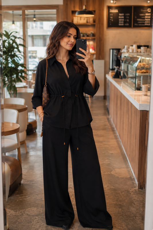 Black Colour Cotton Poplin Lycra Fabric | 56 Inch Width