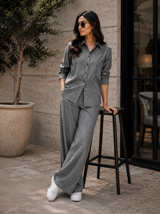 Dark Grey Cotton Denim Fabric