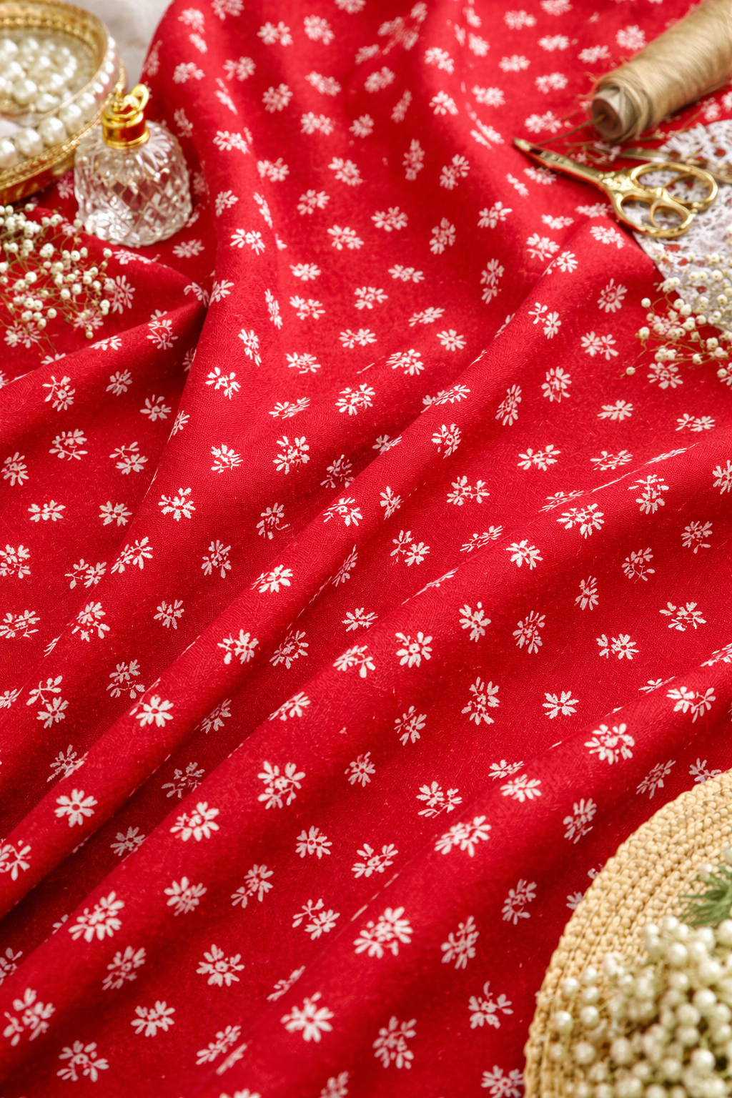 Scarlet Petal Pop Printed Linen