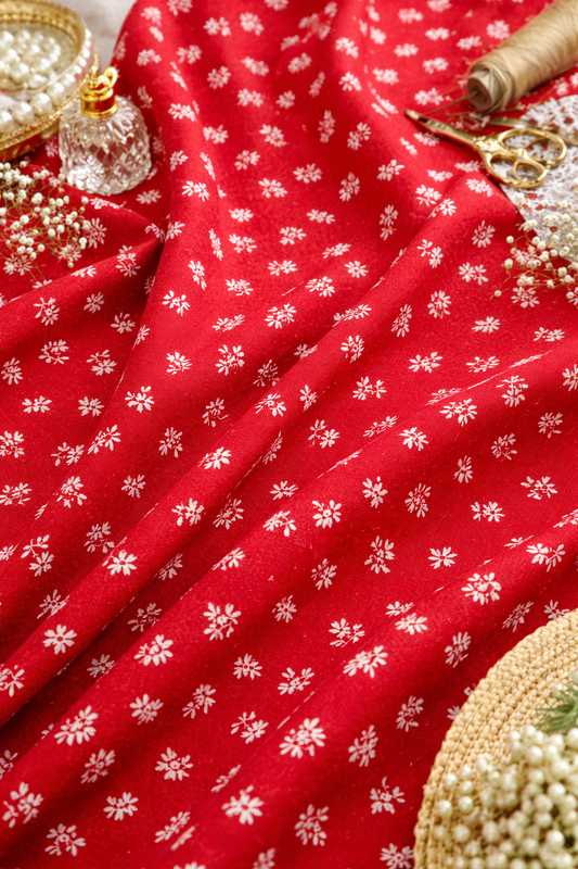 Scarlet Petal Pop Printed Linen