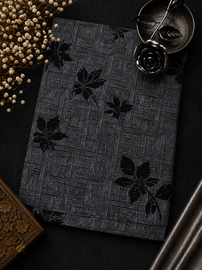 Black Geometric Rayon Printed Fabric