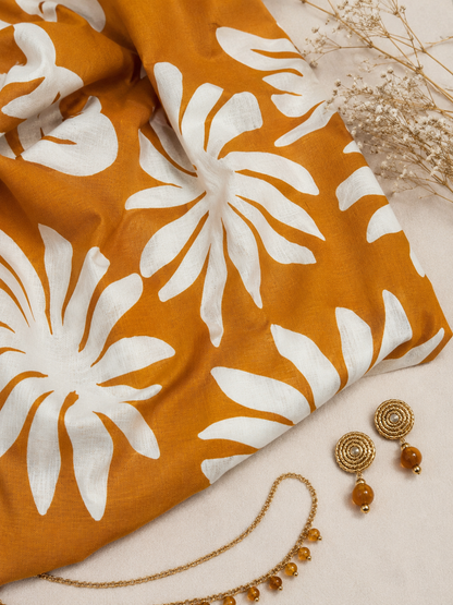 Sunset Bloom Pure Linen Fabric – 60 Inch Width