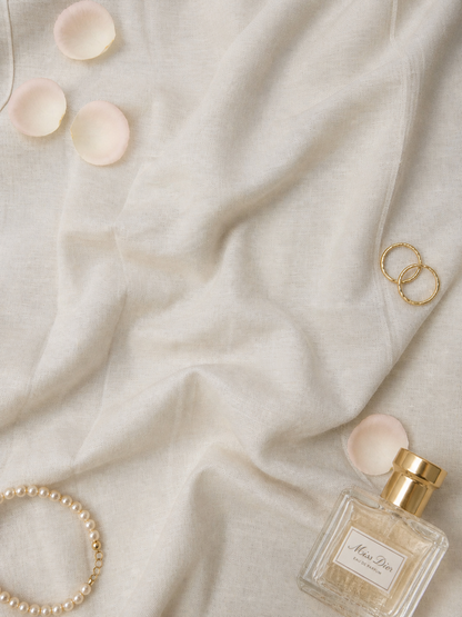 Premium Ivory Linen Cotton Fabric