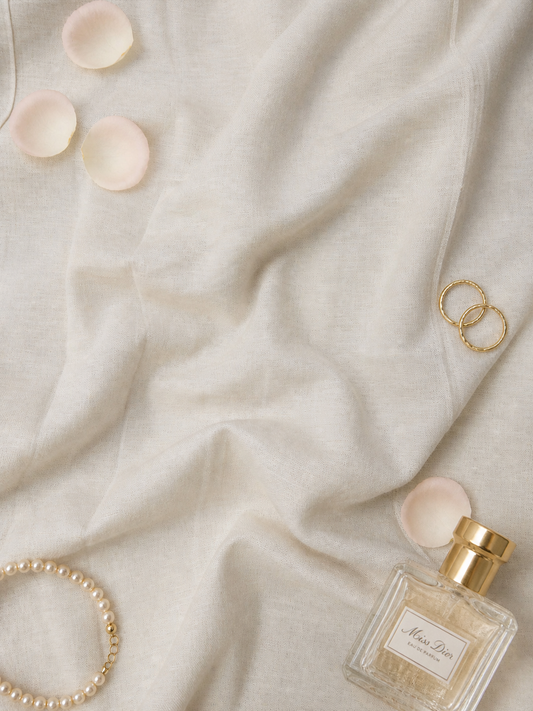 Premium Ivory Linen Cotton Fabric