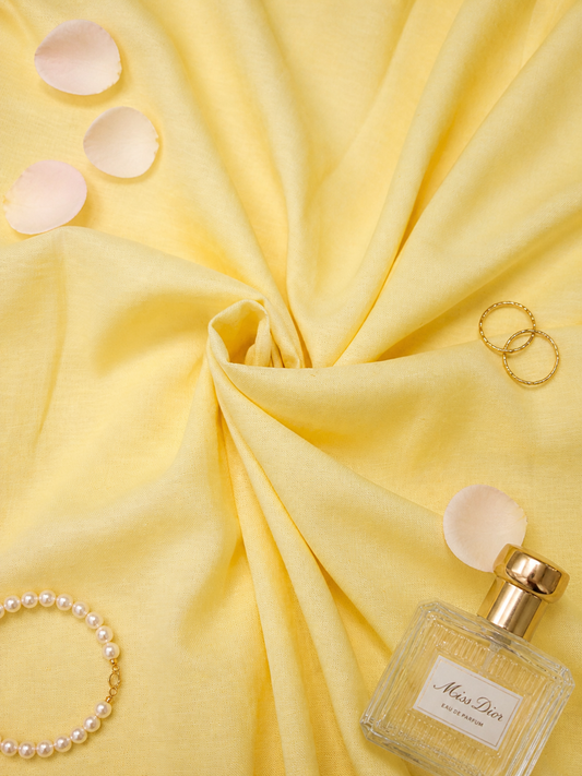 Luxury Soft Lemon Yellow Linen Fabric