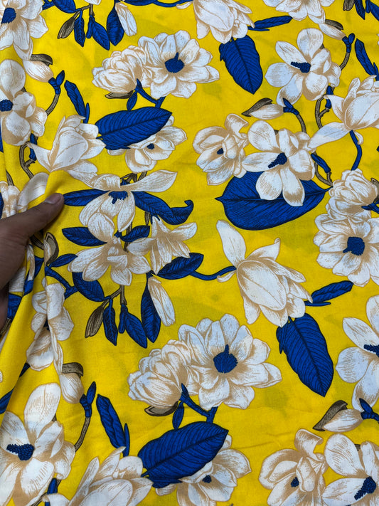 Sunshine Bloom Rayon Print Fabric