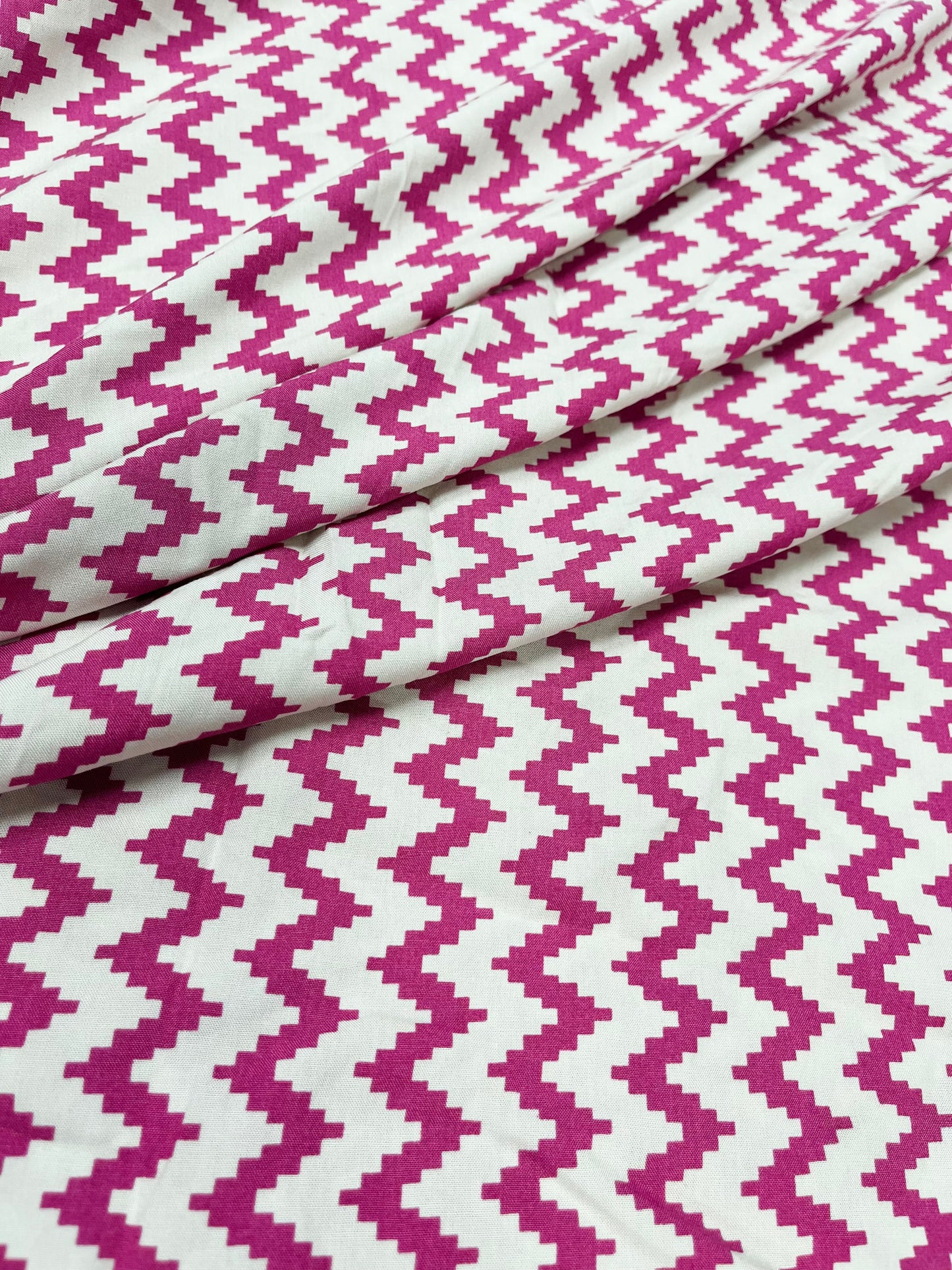 Premium Zig Zag Modal Rayon Satin Fabric 60 Inch Width