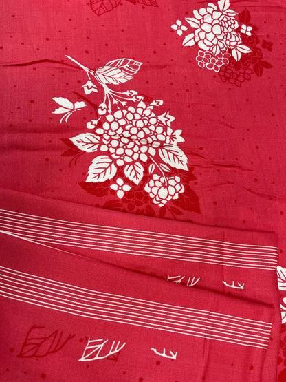 Rose Pink Floral Print Cotton Fabric